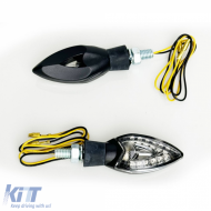 Universal Motorcycle Clear Glass LED Indicator Set SPADES with E-Mark