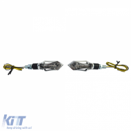 Universal motorcycle LED indicator set chrome HATCH with E-mark