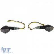 Universal motorcycle LED indicator set DIAMOND clear glass carbon with E-mark