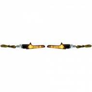 Universal motorcycle LED indicators Strike pair clear glass smoke with E-mark - ODSHMO2163