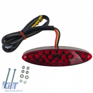 Universal motorcycle LED tail light DROP clear lens red with E-mark - ODTLAR6025463