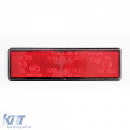 Universal motorcycle reflector 9x2.5cm red with adhesive pad and E-mark - ODLT6025571