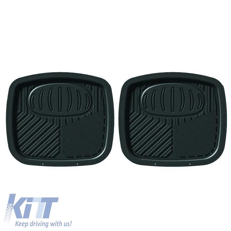 Universal Rear Car Mats Black 2 Pcs