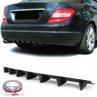 Universal rear diffuser for rear bumper with 7 fins glossy black - ODRBDAR6014623