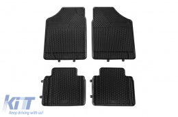 Universal rubber floor mats suitable for Petex Ultra series Size 2, 4-piece set, black color - ABFMB6023803
