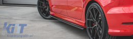Universal Side Skirt Additions Piano Black Lacquer