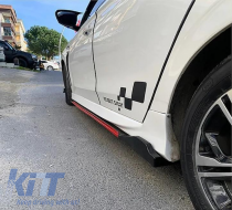 UNIVERSAL TUNING SIDE SKIRTS BLACK PIANO FINISH WITH RED STRIPES - PESSAR6026985