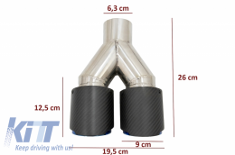 Universale Scarico Matte Fibra Carbonio Blu Finire Edizione Ingresso 6,3 cm-image-6054069