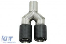 Universel Épuiser Silencieux Conseil Fibre carbone mate Entrée 5,8 cm Côté gauche-image-6080711