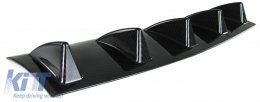 Universeller Heckdiffusor für Heckstoßstange mit 5 Finnen Carbon-Look-image-6196140