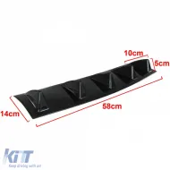 Universeller Sport-Heckdiffusor mit 5 Finnen für Heckstoßstange, glänzend schwarz-image-6202270