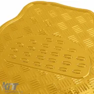 Univerzális gumi autószőnyeg garnitúra 4db-os, alumínium bordázott mintázatú, króm-arany-image-6197071