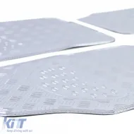 Univerzális gumi autószőnyeg garnitúra 4db-os, alumínium mintás, króm-image-6202958