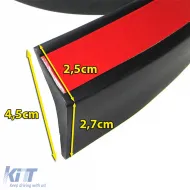 Univerzális rugalmas első spoiler toldat és küszöb spoilerek 2.5m x 4.5cm fekete-image-6198487
