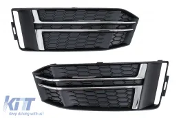 image-10-Untere Gitterabdeckungen Seite für Audi A4 B9 Limousine Avant 16-18 S-Line Look Silber