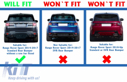 Unterfahrschutz für Stoßstange hinten für Range Rover Sport L494 2013-2017 Glänzend schwarz-image-6060395