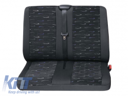image-0-Upholstery suitable for Petex Eco-Class model Profi 2 for double rear seat, gray with blue ornaments