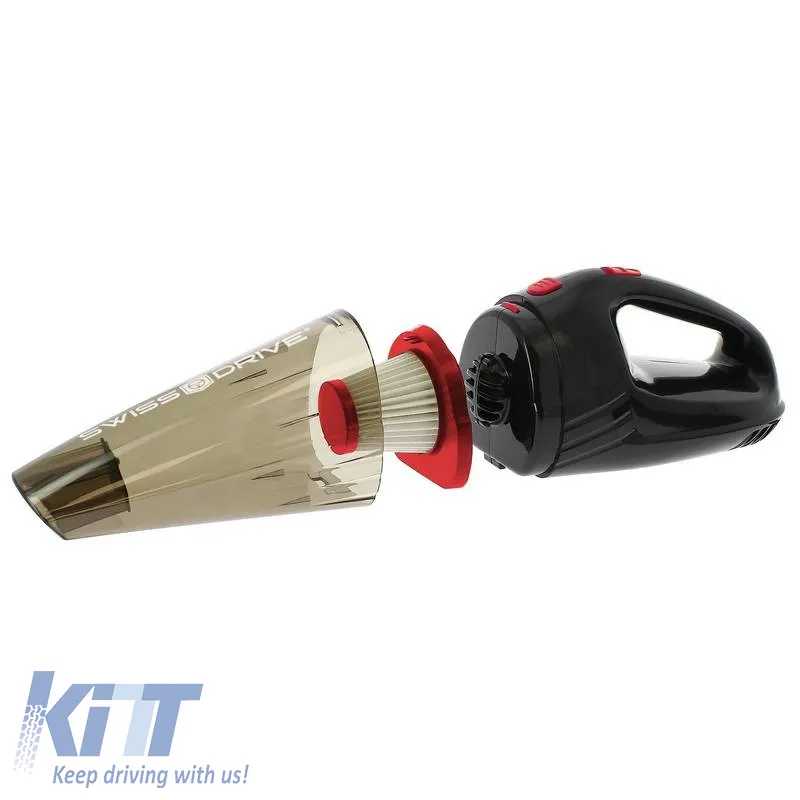 Vacuum Cleaner 12 Volt 120 Watt "Swiss Drive" Hepa Filter Black