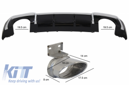 Valance Diffusor & Auspuff-Tipps für Audi A3 8V Sline Facelift 16-19 RS3 Look-image-6044258