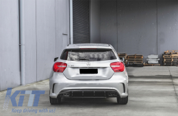 Valance Rear Diffuser Black Edition suitable for Mercedes A-Class W176 Facelift (2012-2018) A45 Design-image-6027826