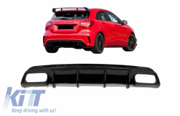image-66-Valance Rear Diffuser Black Edition suitable for Mercedes A-Class W176 Facelift (2012-2018) A45 Design