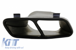 Valance Rear Diffuser Suitable for MERCEDES W176 A-Class (2012-2018) with Exhaust Muffler Tips and Roof Boot Lid Spoiler A45 Design Facelift  Black Edition-image-6049578
