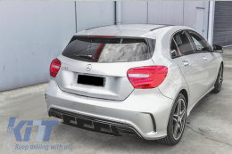 Задна дифузьор Valance Черен Edition подходящ за Mercedes A-Class W176 Facelift (2012-2018) A45 Дизайн-image-6027827
