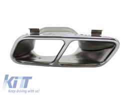 Задна дифузьор Valance , Подходящ за MERCEDES W176 A-класа (2012-2018) с Накрайници за ауспух и Спойлер на капака на багажника A45 Дизайн Facelift-image-6049603