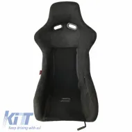 Verseny kagylóülés, velúr Alcantara, fekete, pár (2 db)-image-6293643