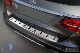 Verstärkter Avisa-Schutz geeignet für die hintere Stoßstange des Mercedes C-Klasse W205 Kombi 2014-2021, Chrom-image-6212019