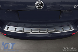 Verstärkter Avisa-Schutz geeignet für die hintere Stoßstange des Skoda Octavia Combi 2016-2019, Chrom-image-6212026