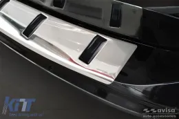 Verstärkter Avisa-Schutz geeignet für die hintere Stoßstange des Volkswagen Tiguan, R-line, Allspace 2015-2020, nach 2020, eHybrid nach 2020, Chrom-image-6212032