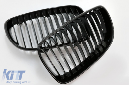 Vese hűtőrács BMW 1 E81 E82 E87 E88 LCI (2007-2011) modellekhez, zongoralakk fekete-image-6073360