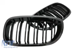 Vese hűtőrács BMW 3-as E46 Coupe Cabrio 2 ajtós Facelift (2003-2005) Double Stripe M Design Piano Black-image-6089981