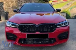 Vese hűtőrács BMW 5-ös G30 G31 LCI (07.2020-2023) Double Stripe Design Piano Black-image-6088426