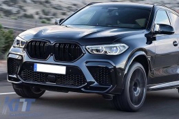 Vese hűtőrács BMW X6 G06 (2019–) Double Stripe M Design Piano Black-image-6105665