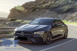 Visszapillantótükör borítások és első lökhárító légbeömlők Mercedes A-osztály W177 (05.2018-tól) V177 (09.2018-tól) modellekhez, Night csomag megjelenés-image-6065697