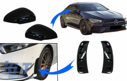 image-2-Visszapillantótükör borítók és első lökhárító légbeömlők Mercedes A-osztály W177 (05.2018-től) V177 (09.2018-től) modellekhez, Night csomag kinézetű