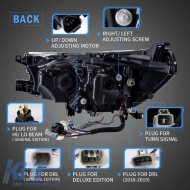 VLand fényszórókészlet Toyota Hilux Revo 15-19, dinamikus DRL és irányjelző, fekete, motorral-image-6294306