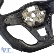 Volant sport avec véritable carbone et cuir perforé, adapté pour VW Golf 8 sans palettes de changement-image-6202598