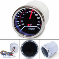 image-26-Volt gauge auxiliary installation instrument universal 52mm Black Magic illuminated