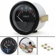 Voltmérő kiegészítő műszer 52mm Youngtimer Classic fekete-image-6197620