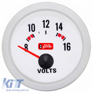Voltmeter Auto Gauge White 52mm 12 Volt