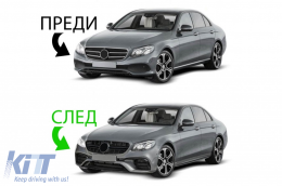 Vordere A-Design-Stoßstange geeignet für Mercedes E-Klasse W213 Limousine, S213 Kombi 2016-2019, für das Modell ohne aktive Klappen-image-6265760