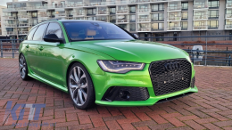 Vordere Stoßstange für Audi A6 C7 4G Facelift 11-14 RS6 Look Diffusor Auspuff-image-6095558