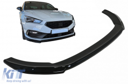 image-9-Vordere Stoßstange Spoilerlippe für Seat Leon MK4 FR 2020+ Glänzend Schwarz