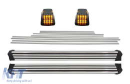 image-13-Vozne ploče s LED svjetlima za okretanje i dodatnim letvicama Lajsne trake za vrata Brušeni aluminij pogodan za MERCEDES G-Klasa W463 (1989-2015)