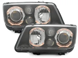 VW Bora 98-05 fényszóró - 2 körgyűrűs - fekete-image-5987390