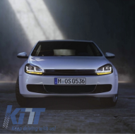 VW Golf VI 2008+ fényszóró szett, Osram Xenon fekete, LED futófényes irányjelzővel, R20 Dizájn-image-6031770