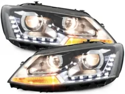 image-22-подходящ за VW Jetta 6 11-13 LED DRL Фар Черен
